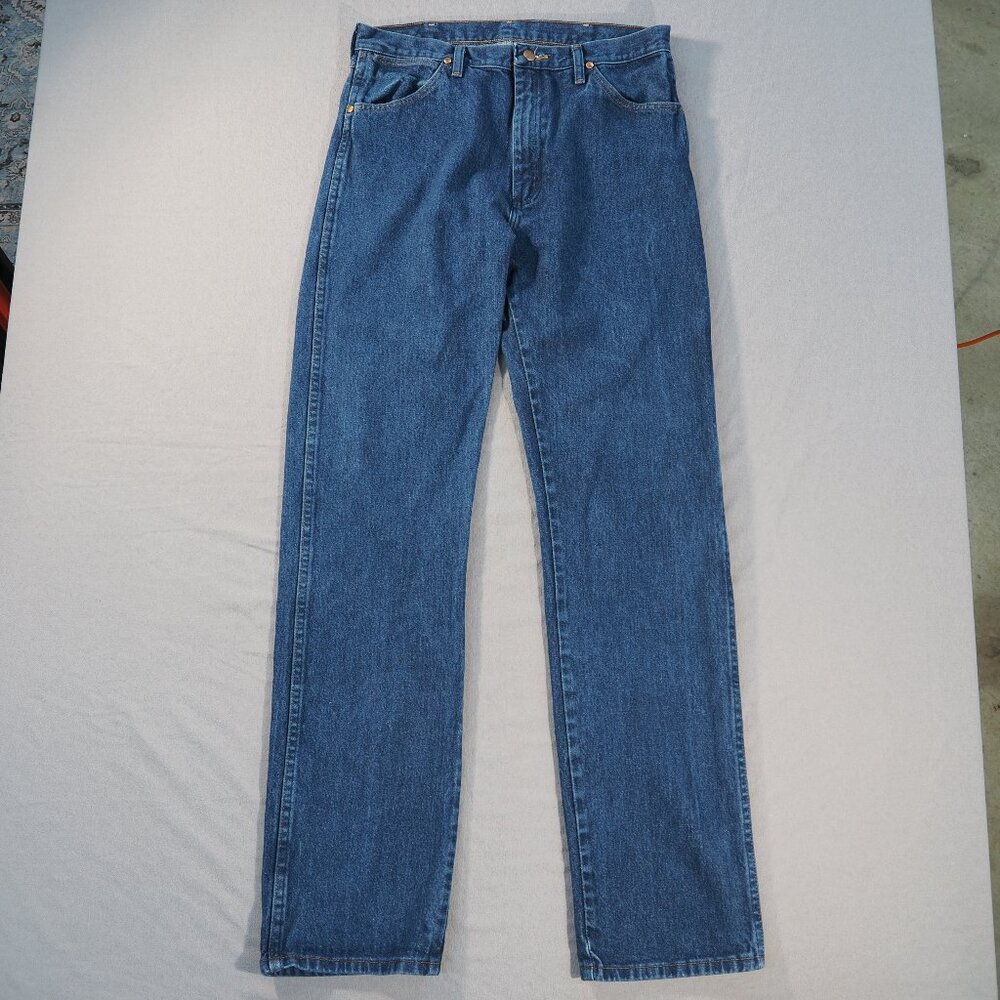 Wrangler Jeans Mens 32x38 Dark Blue 13MWZ Indigo Cowboy Rancher Rodeo Rider